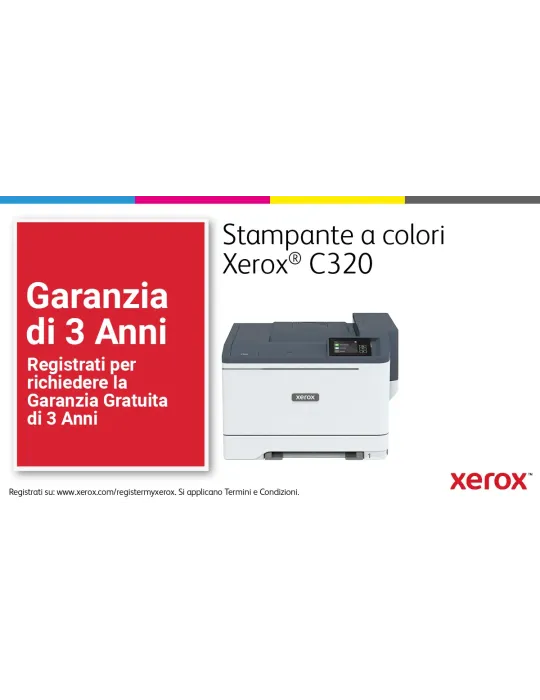 Xerox C320 DNI Stampante Laser A4 a colori, WI-FI, 33 ppm