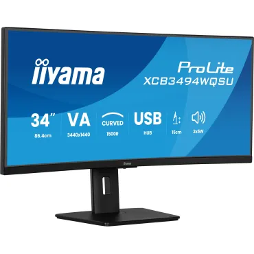 iiyama ProLite XCB3494WQSU-B1 Monitor PC 86,4 cm (34") 3440 x 1440 Pixel UltraWide Quad HD LED Nero