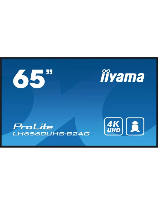 iiyama LH6560UHS-B2AG visualizzatore di messaggi Pannello A digitale 163,8 cm (64.5") LED Wi-Fi 500 cd m² 4K Ultra HD Nero
