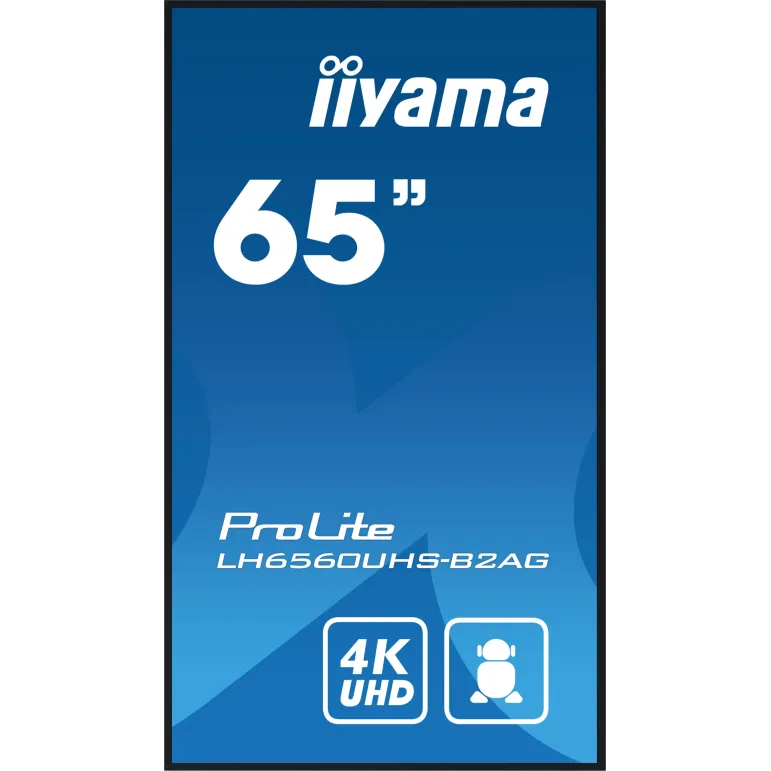 iiyama LH6560UHS-B2AG visualizzatore di messaggi Pannello A digitale 163,8 cm (64.5") LED Wi-Fi 500 cd m² 4K Ultra HD Nero