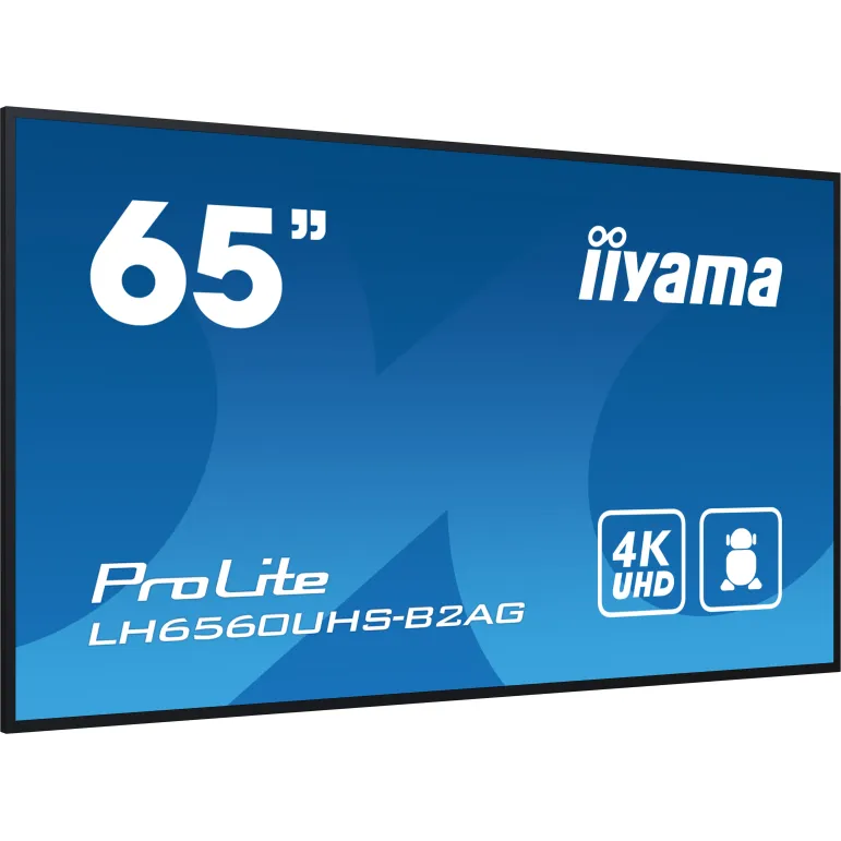 iiyama LH6560UHS-B2AG visualizzatore di messaggi Pannello A digitale 163,8 cm (64.5") LED Wi-Fi 500 cd m² 4K Ultra HD Nero