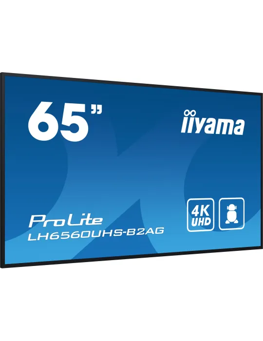iiyama LH6560UHS-B2AG visualizzatore di messaggi Pannello A digitale 163,8 cm (64.5") LED Wi-Fi 500 cd m² 4K Ultra HD Nero