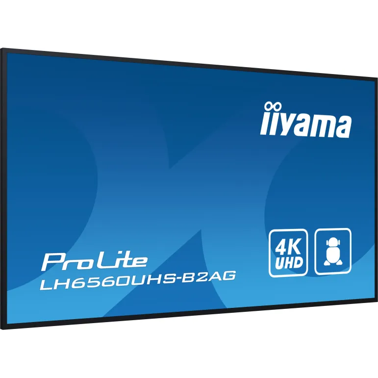 iiyama LH6560UHS-B2AG visualizzatore di messaggi Pannello A digitale 163,8 cm (64.5") LED Wi-Fi 500 cd m² 4K Ultra HD Nero