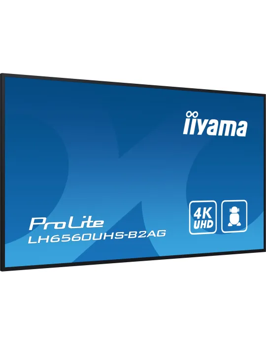 iiyama LH6560UHS-B2AG visualizzatore di messaggi Pannello A digitale 163,8 cm (64.5") LED Wi-Fi 500 cd m² 4K Ultra HD Nero
