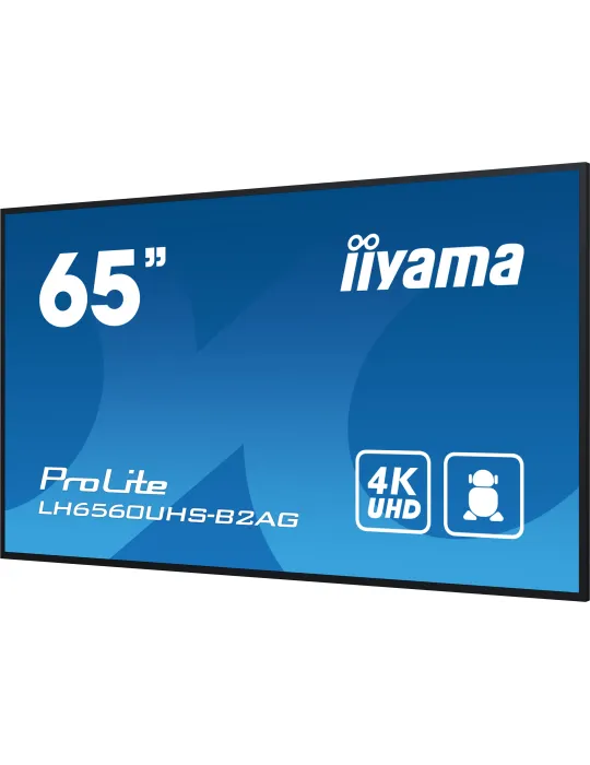 iiyama LH6560UHS-B2AG visualizzatore di messaggi Pannello A digitale 163,8 cm (64.5") LED Wi-Fi 500 cd m² 4K Ultra HD Nero