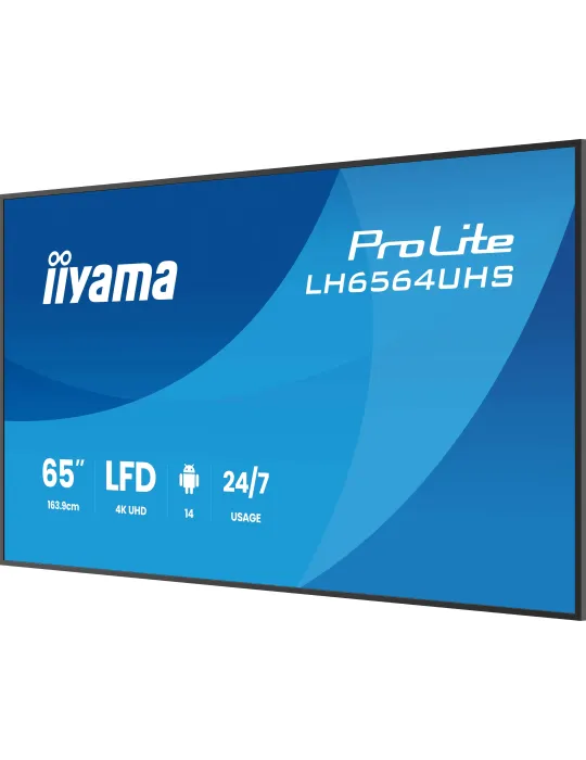 iiyama LH6564UHS-B1AG visualizzatore di messaggi Pannello piatto per segnaletica digitale 165,1 cm (65") Wi-Fi 500 cd m² 4K