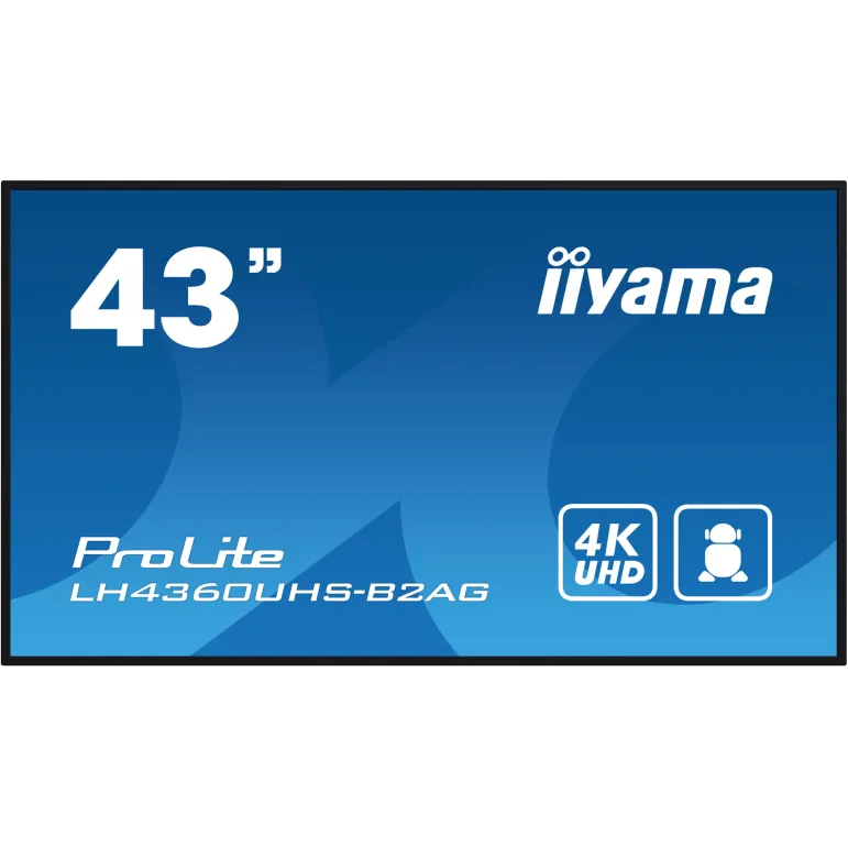 iiyama LH4360UHS-B2AG visualizzatore di messaggi Pannello A digitale 108 cm (42.5") LED Wi-Fi 500 cd m² 4K Ultra HD Nero