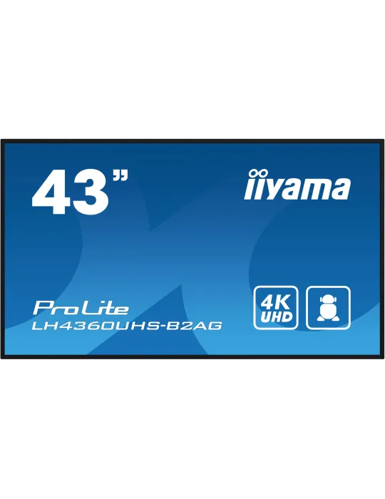 iiyama LH4360UHS-B2AG visualizzatore di messaggi Pannello A digitale 108 cm (42.5") LED Wi-Fi 500 cd m² 4K Ultra HD Nero