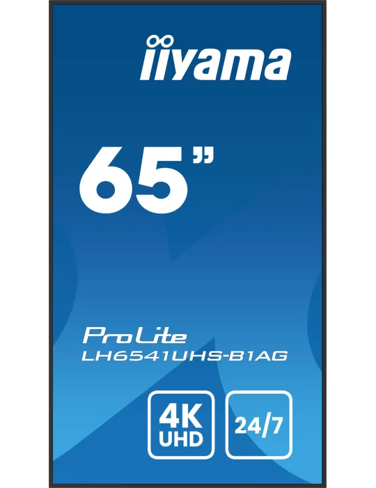 iiyama LH6541UHS-B1AG visualizzatore di messaggi 163,8 cm (64.5") LCD 500 cd m² 4K Ultra HD Nero 24 7