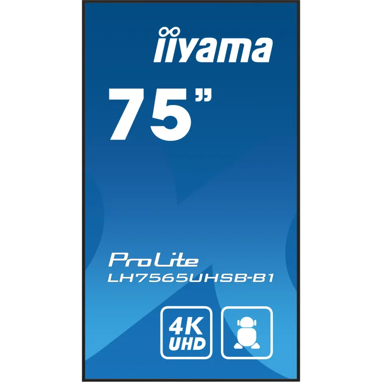 iiyama LH7565UHSB-B1 visualizzatore di messaggi Design chiosco 189,2 cm (74.5") LED Wi-Fi 800 cd m² 4K Ultra HD Nero Processore