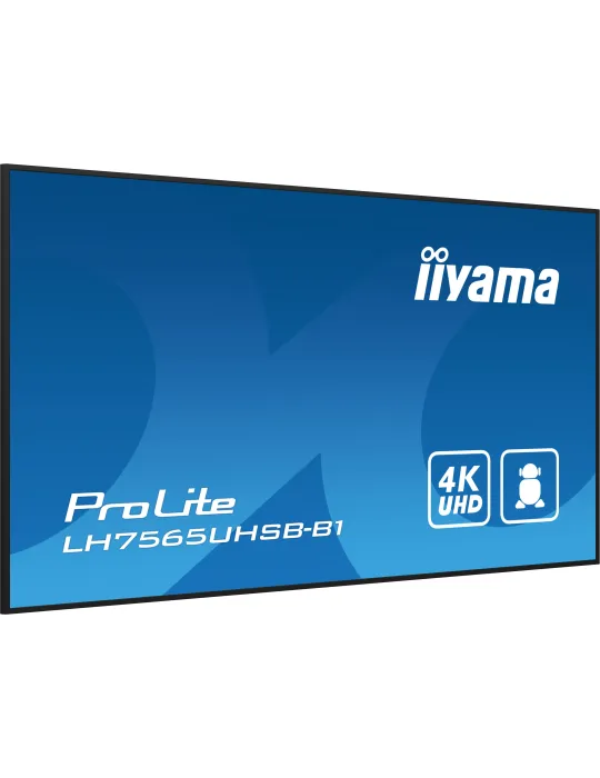 iiyama LH7565UHSB-B1 visualizzatore di messaggi Design chiosco 189,2 cm (74.5") LED Wi-Fi 800 cd m² 4K Ultra HD Nero Processore