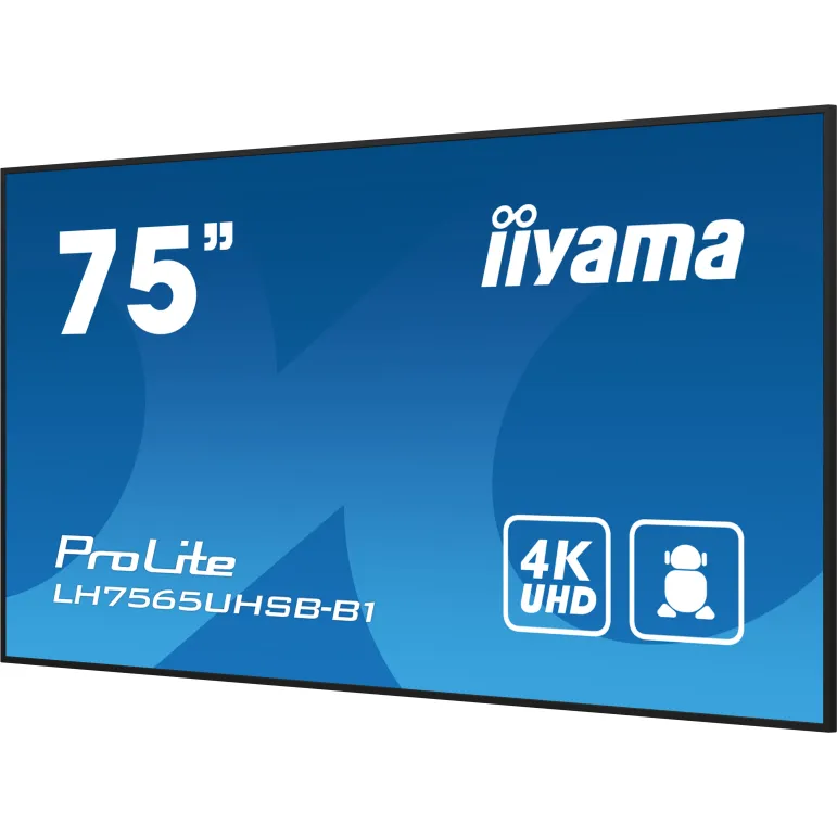 iiyama LH7565UHSB-B1 visualizzatore di messaggi Design chiosco 189,2 cm (74.5") LED Wi-Fi 800 cd m² 4K Ultra HD Nero Processore