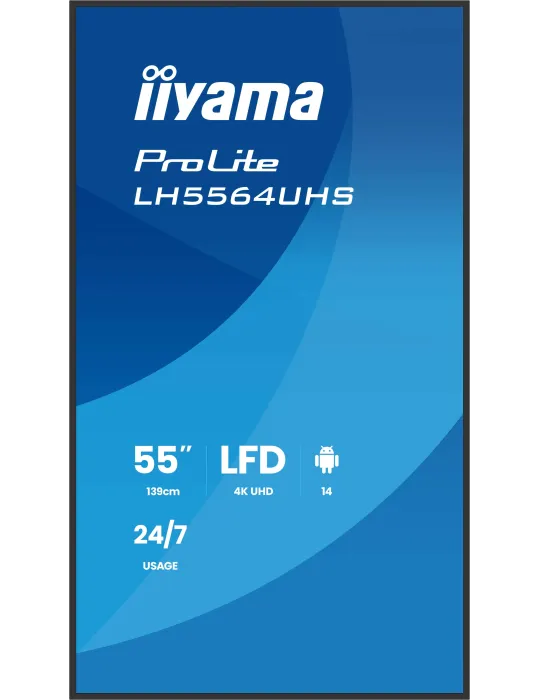 iiyama LH5564UHS-B1AG visualizzatore di messaggi Pannello piatto per segnaletica digitale 139,7 cm (55") Wi-Fi 500 cd m² 4K