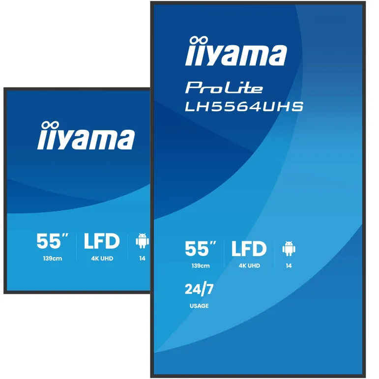 iiyama LH5564UHS-B1AG visualizzatore di messaggi Pannello piatto per segnaletica digitale 139,7 cm (55") Wi-Fi 500 cd m² 4K