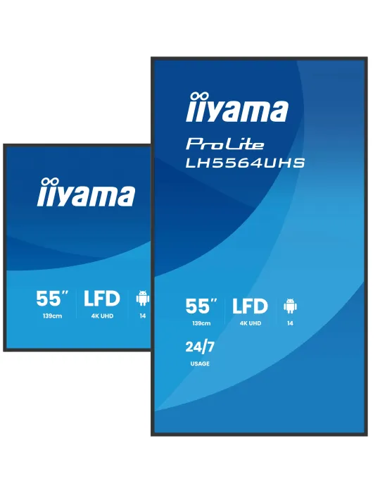 iiyama LH5564UHS-B1AG visualizzatore di messaggi Pannello piatto per segnaletica digitale 139,7 cm (55") Wi-Fi 500 cd m² 4K