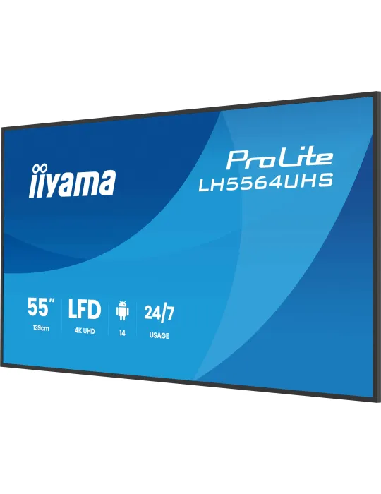 iiyama LH5564UHS-B1AG visualizzatore di messaggi Pannello piatto per segnaletica digitale 139,7 cm (55") Wi-Fi 500 cd m² 4K