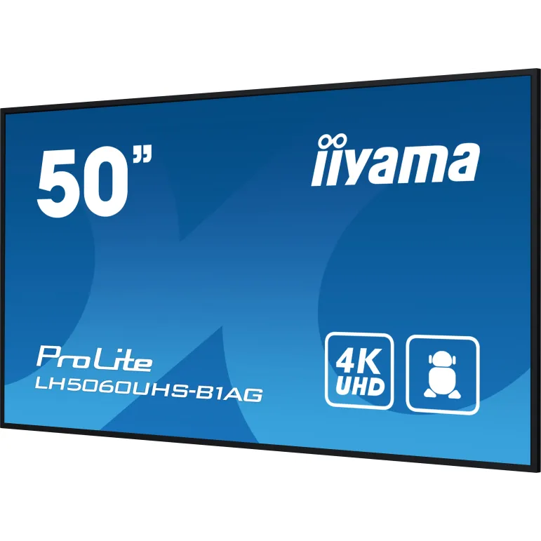 iiyama LH5060UHS-B1AG visualizzatore di messaggi Pannello A digitale 125,7 cm (49.5") LED Wi-Fi 500 cd m² 4K Ultra HD Nero