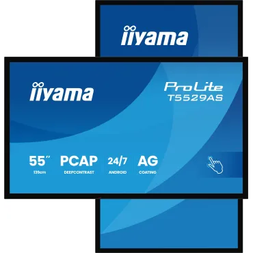 iiyama T5529AS-B1AG visualizzatore di messaggi Design chiosco 138,7 cm (54.6") LED Wi-Fi 450 cd m² 4K Ultra HD Nero Touch