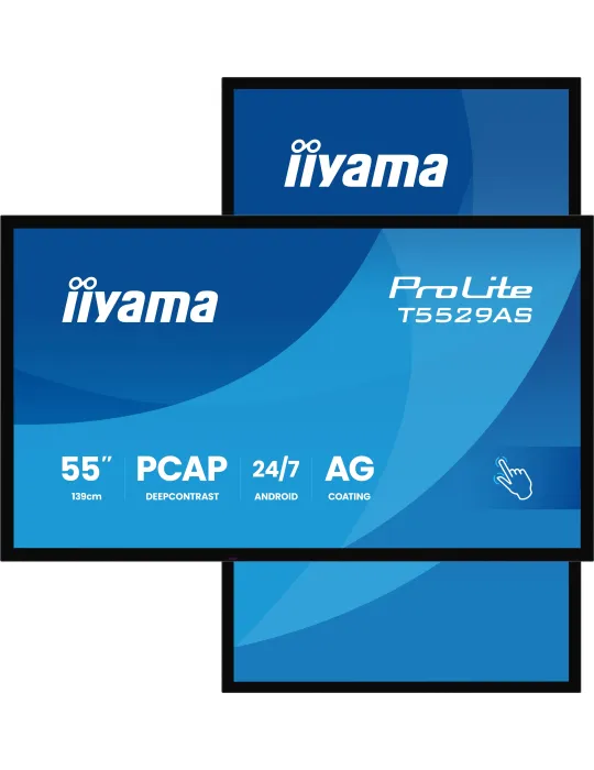 iiyama T5529AS-B1AG visualizzatore di messaggi Design chiosco 138,7 cm (54.6") LED Wi-Fi 450 cd m² 4K Ultra HD Nero Touch