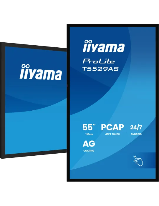 iiyama T5529AS-B1AG visualizzatore di messaggi Design chiosco 138,7 cm (54.6") LED Wi-Fi 450 cd m² 4K Ultra HD Nero Touch
