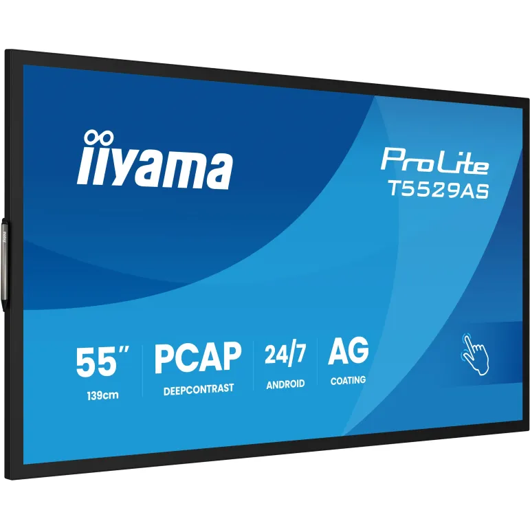 iiyama T5529AS-B1AG visualizzatore di messaggi Design chiosco 138,7 cm (54.6") LED Wi-Fi 450 cd m² 4K Ultra HD Nero Touch