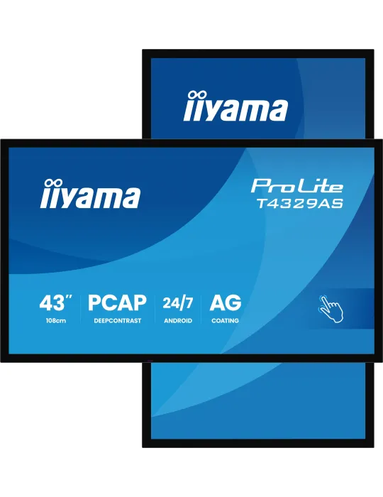 iiyama T4329AS-B1AG Monitor PC 108 cm (42.5") 3840 x 2160 Pixel 4K Ultra HD LED Touch screen Nero
