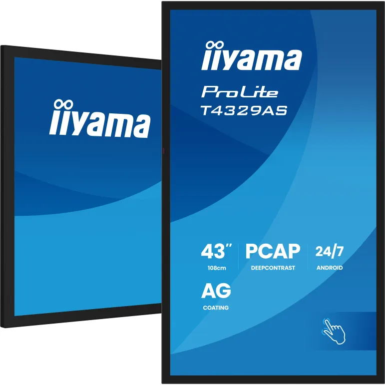 iiyama T4329AS-B1AG Monitor PC 108 cm (42.5") 3840 x 2160 Pixel 4K Ultra HD LED Touch screen Nero