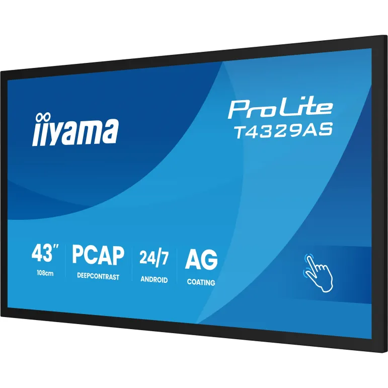 iiyama T4329AS-B1AG Monitor PC 108 cm (42.5") 3840 x 2160 Pixel 4K Ultra HD LED Touch screen Nero