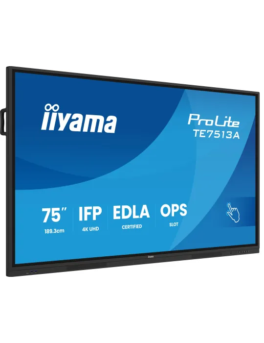 iiyama TE7513A-B2AG visualizzatore di messaggi Pannello piatto interattivo 190,5 cm (75") Wi-Fi 500 cd m² 4K Ultra HD Nero