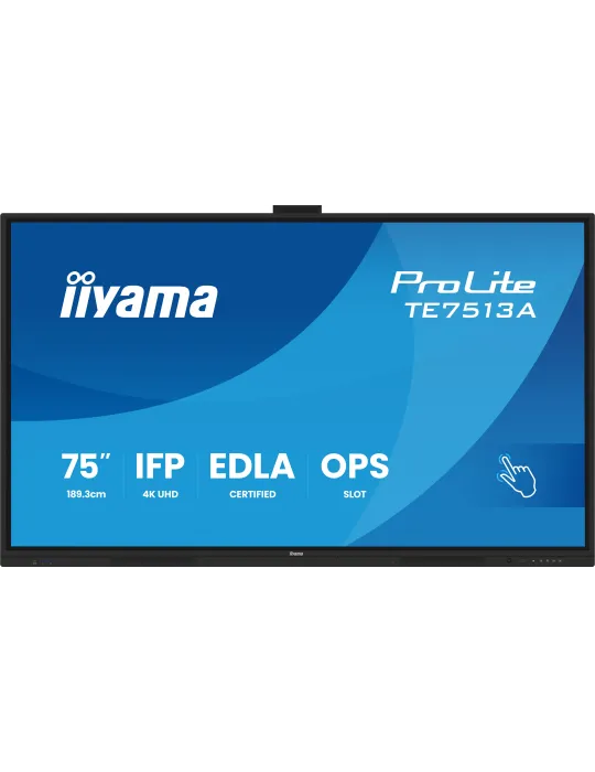 iiyama TE7513A-B2AG visualizzatore di messaggi Pannello piatto interattivo 190,5 cm (75") Wi-Fi 500 cd m² 4K Ultra HD Nero