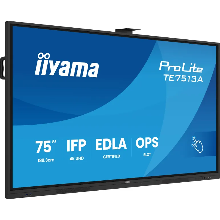 iiyama TE7513A-B2AG visualizzatore di messaggi Pannello piatto interattivo 190,5 cm (75") Wi-Fi 500 cd m² 4K Ultra HD Nero