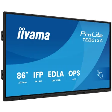 iiyama TE8613A-B2AG visualizzatore di messaggi Design chiosco 2,17 m (85.6") Wi-Fi 500 cd m² 4K Ultra HD Nero Touch screen