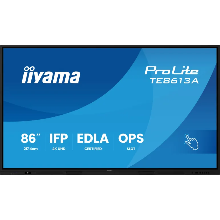 iiyama TE8613A-B2AG visualizzatore di messaggi Design chiosco 2,17 m (85.6") Wi-Fi 500 cd m² 4K Ultra HD Nero Touch screen