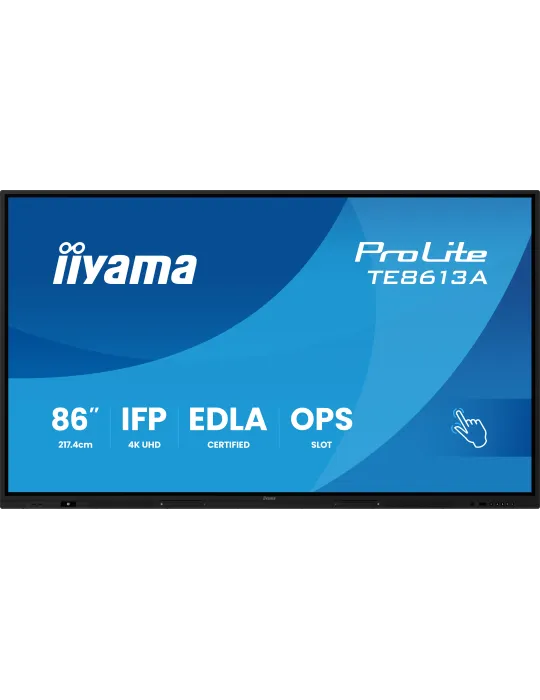iiyama TE8613A-B2AG visualizzatore di messaggi Design chiosco 2,17 m (85.6") Wi-Fi 500 cd m² 4K Ultra HD Nero Touch screen