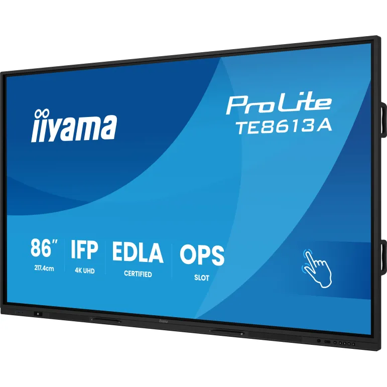 iiyama TE8613A-B2AG visualizzatore di messaggi Design chiosco 2,17 m (85.6") Wi-Fi 500 cd m² 4K Ultra HD Nero Touch screen