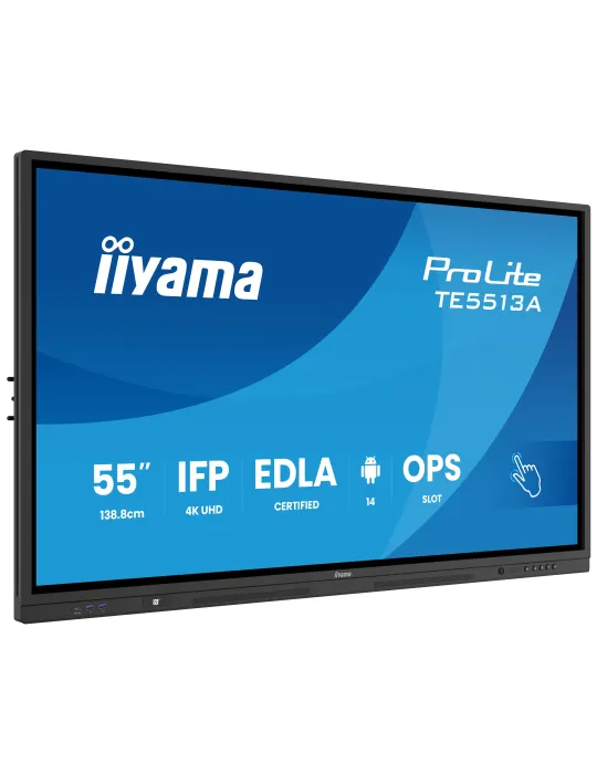 iiyama TE5513A-B2AG visualizzatore di messaggi Pannello piatto interattivo 138,7 cm (54.6") Wi-Fi 500 cd m² 4K Ultra HD Nero