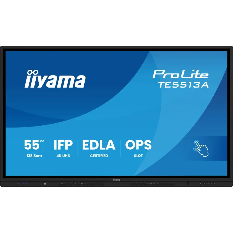 iiyama TE5513A-B2AG visualizzatore di messaggi Pannello piatto interattivo 138,7 cm (54.6") Wi-Fi 500 cd m² 4K Ultra HD Nero
