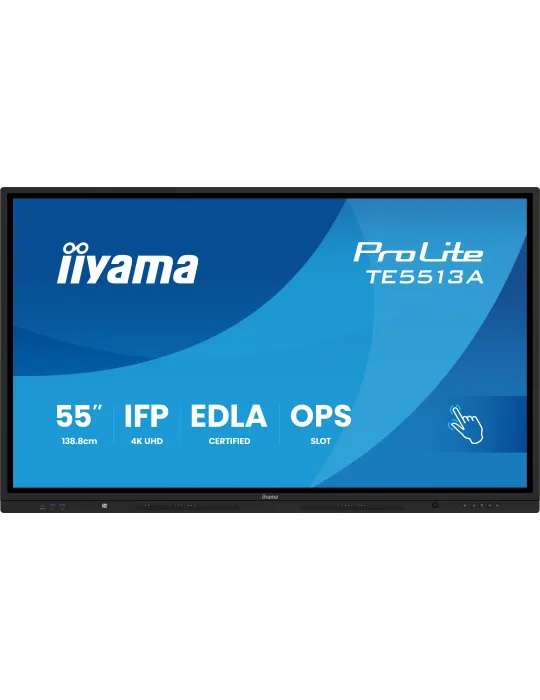 iiyama TE5513A-B2AG visualizzatore di messaggi Pannello piatto interattivo 138,7 cm (54.6") Wi-Fi 500 cd m² 4K Ultra HD Nero