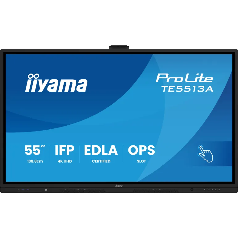 iiyama TE5513A-B2AG visualizzatore di messaggi Pannello piatto interattivo 138,7 cm (54.6") Wi-Fi 500 cd m² 4K Ultra HD Nero