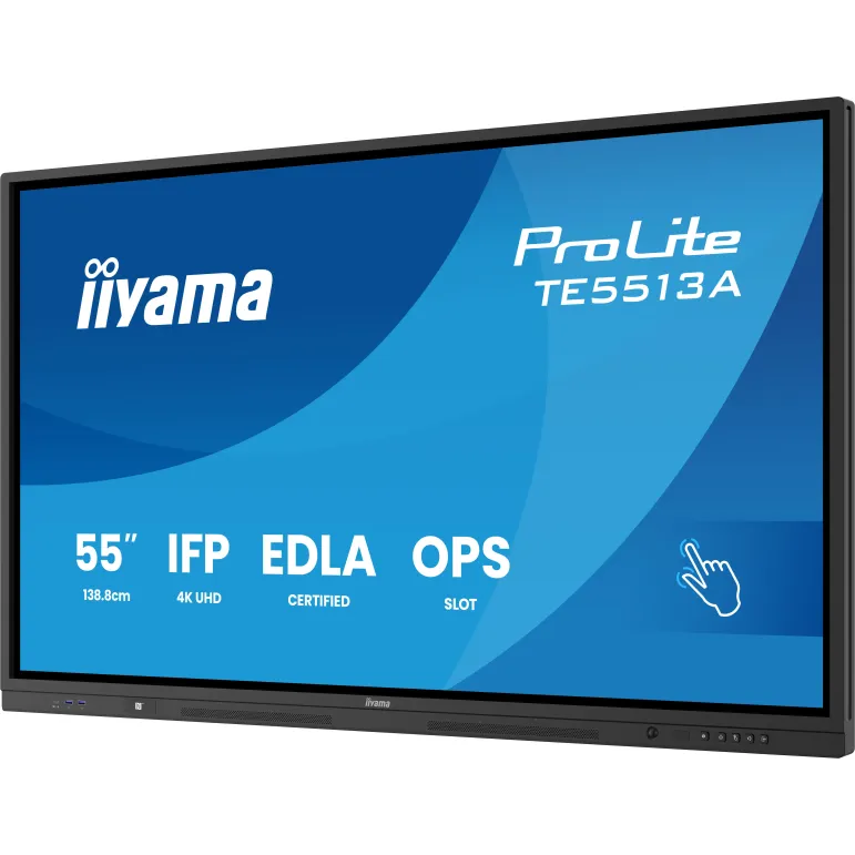 iiyama TE5513A-B2AG visualizzatore di messaggi Pannello piatto interattivo 138,7 cm (54.6") Wi-Fi 500 cd m² 4K Ultra HD Nero
