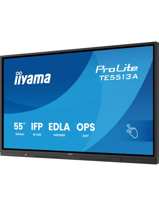 iiyama TE5513A-B2AG visualizzatore di messaggi Pannello piatto interattivo 138,7 cm (54.6") Wi-Fi 500 cd m² 4K Ultra HD Nero