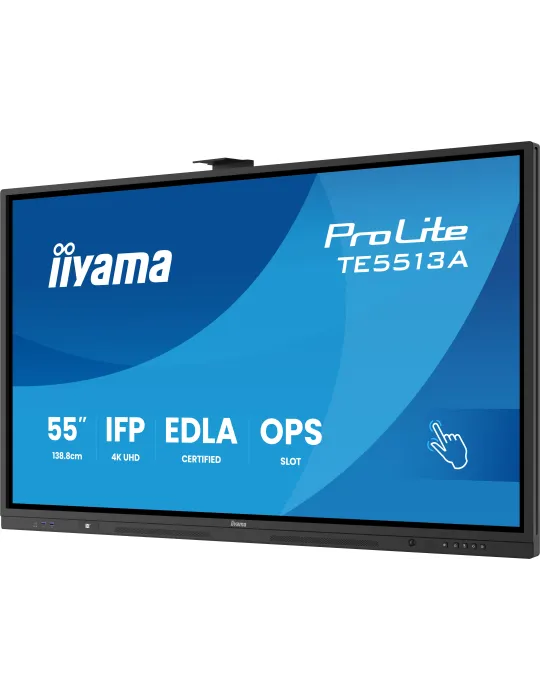 iiyama TE5513A-B2AG visualizzatore di messaggi Pannello piatto interattivo 138,7 cm (54.6") Wi-Fi 500 cd m² 4K Ultra HD Nero