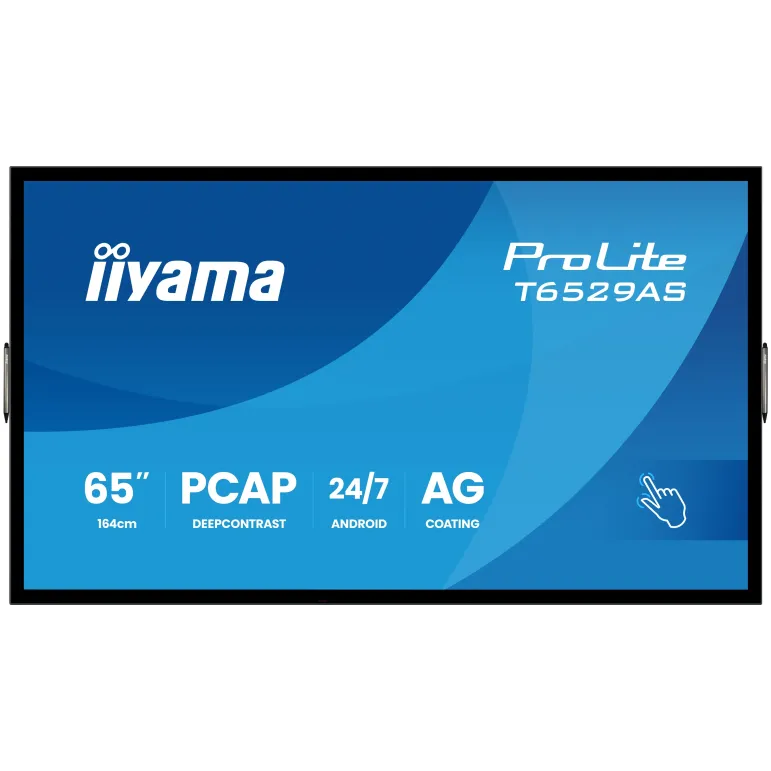 iiyama T6529AS-B1AG visualizzatore di messaggi Design chiosco 163,8 cm (64.5") LED Wi-Fi 420 cd m² 4K Ultra HD Nero Touch