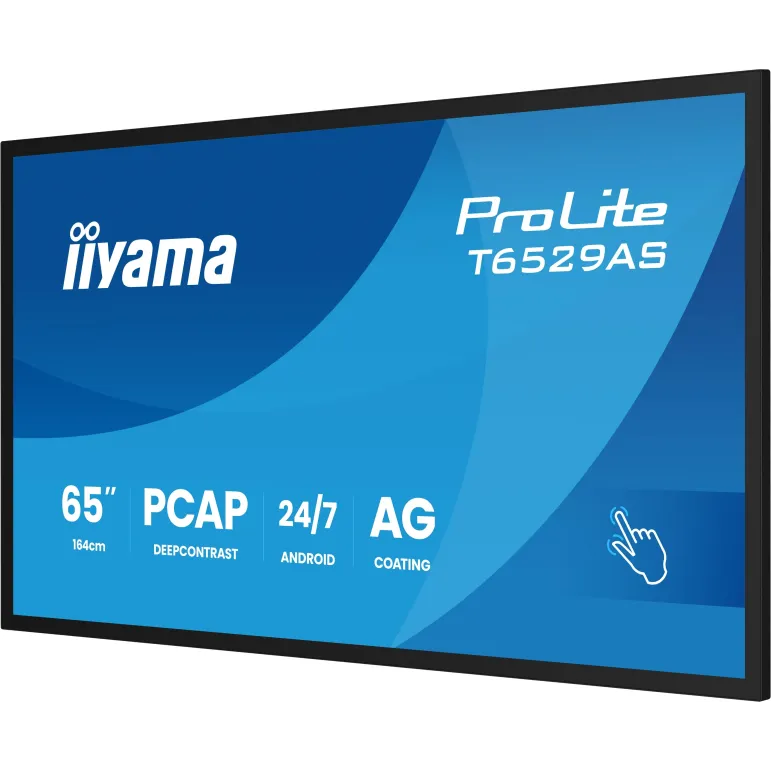 iiyama T6529AS-B1AG visualizzatore di messaggi Design chiosco 163,8 cm (64.5") LED Wi-Fi 420 cd m² 4K Ultra HD Nero Touch