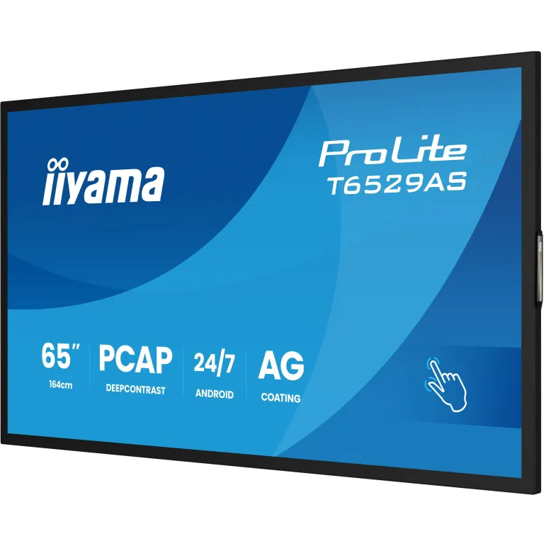 iiyama T6529AS-B1AG visualizzatore di messaggi Design chiosco 163,8 cm (64.5") LED Wi-Fi 420 cd m² 4K Ultra HD Nero Touch