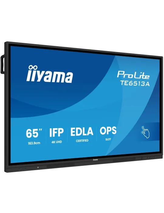 iiyama TE6513A-B2AG visualizzatore di messaggi Pannello piatto interattivo 163,8 cm (64.5") Wi-Fi 500 cd m² 4K Ultra HD Nero