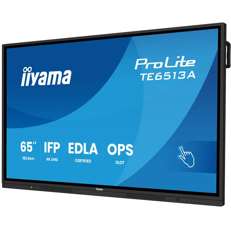 iiyama TE6513A-B2AG visualizzatore di messaggi Pannello piatto interattivo 163,8 cm (64.5") Wi-Fi 500 cd m² 4K Ultra HD Nero