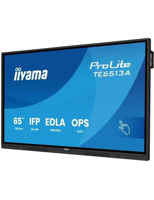 iiyama TE6513A-B2AG visualizzatore di messaggi Pannello piatto interattivo 163,8 cm (64.5") Wi-Fi 500 cd m² 4K Ultra HD Nero