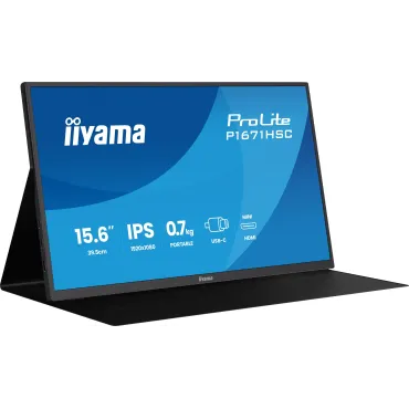 iiyama ProLite P1671HSC-B1 Monitor PC 39,6 cm (15.6") 1920 x 1080 Pixel Full HD LED Nero