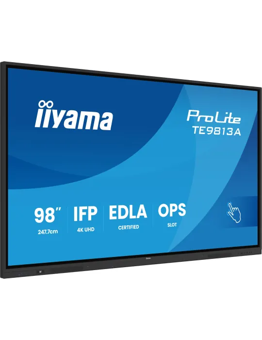 iiyama TE9813A-B2AG visualizzatore di messaggi Design chiosco 2,48 m (97.5") Wi-Fi 500 cd m² 4K Ultra HD Nero Touch screen